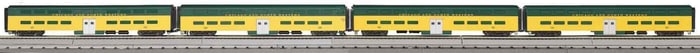 MTH O Scale C and NW Bi-Level Passenger Car Set