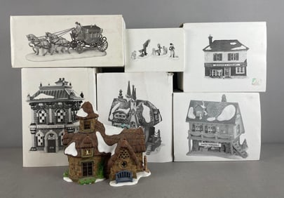 Group of Department 56 Christmas Village Buildings and More