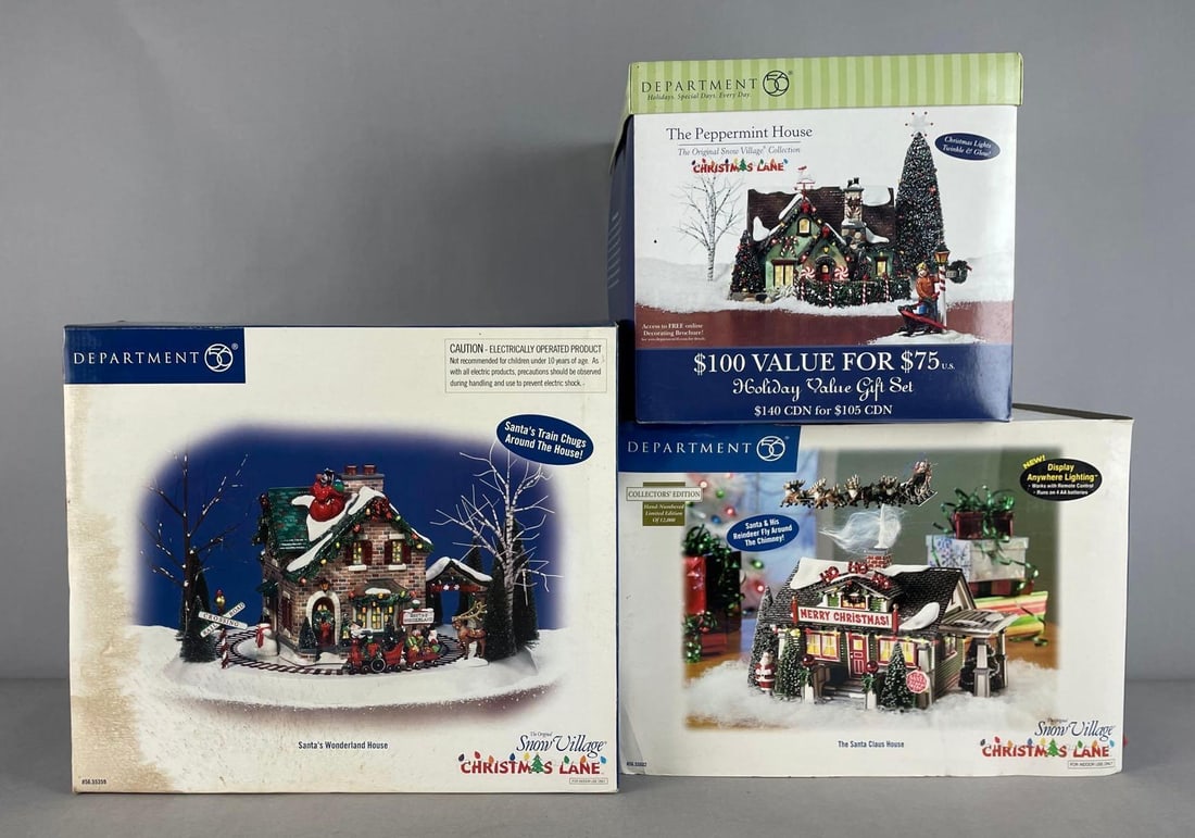 Group of Department 56 Snow Village Christmas Lane Buildings (1 of 2)