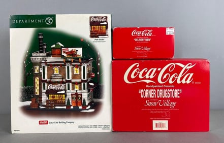 Group of Department 56 Snow Village Coca-Cola Buildings and More