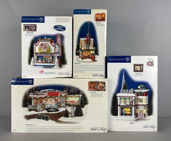 Group of Department 56 Snow Village Buildings