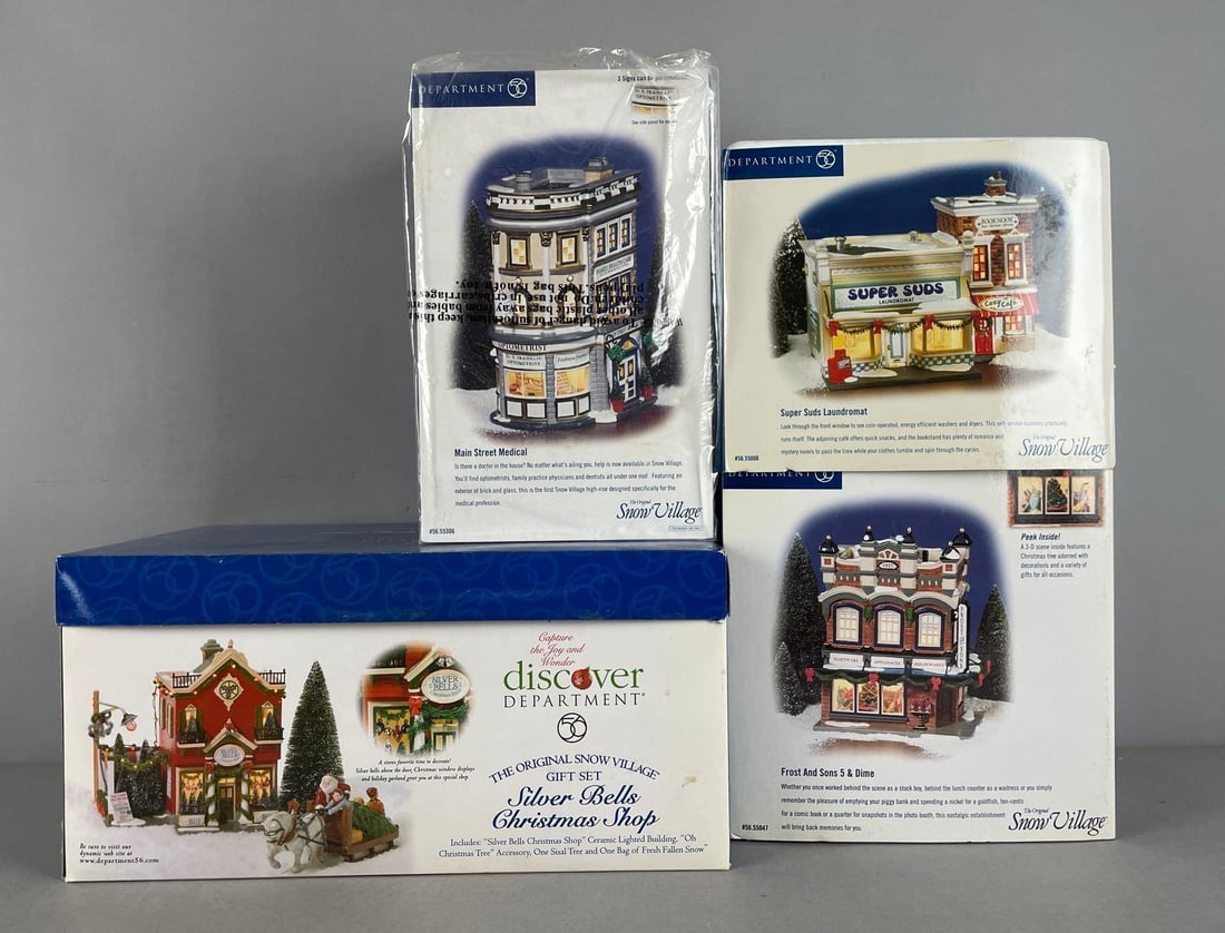 Group of Department 56 Snow Village Buildings (1 of 2)