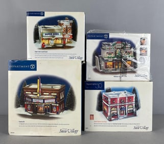 Group of Department 56 Snow Village Buildings