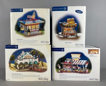 Group of Department 56 Snow Village Restaurant Buildings
