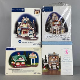 Group of Department 56 Snow Village Buildings
