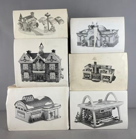 Group of Department 56 Snow Village Buildings