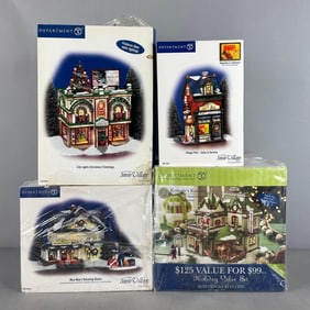 Group of Department 56 Snow Village Buildings