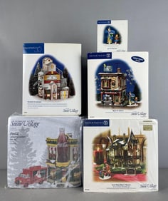 Group of Department 56 Snow Village Buildings