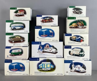 Group of Department 56 Snow Village Vehicles and More