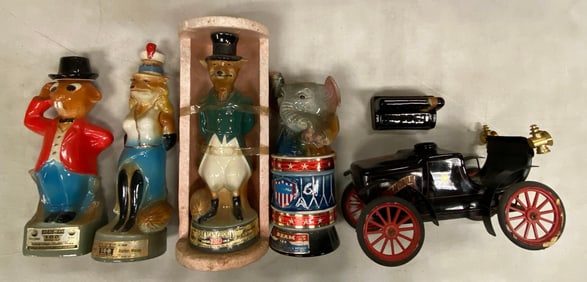 Group of Vintage Beam Whiskey Figural Decanters