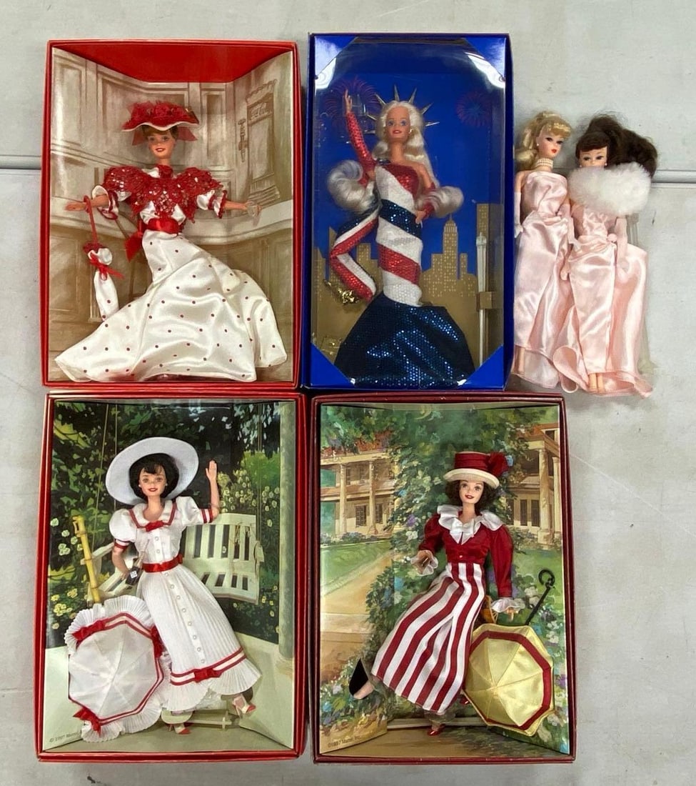 Group of Assorted Mattel Barbie Fashion Dolls: Each doll measures 11 1/2” H