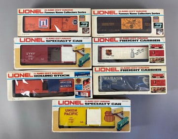 Group of 7 Lionel O Scale Train Cars