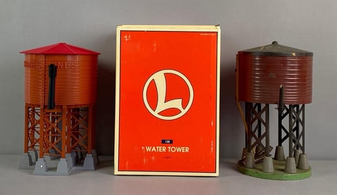 Group of Lionel and American Flyer Model Train Water Towers