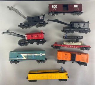 Group of Lionel O Scale Model Train Cars