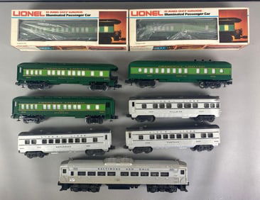 Group of Lionel O Scale Model Train Passenger Cars
