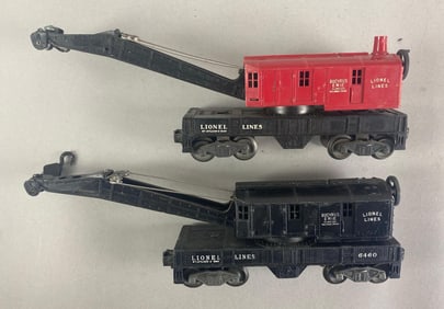 Group of 2 Lionel Lines Model Train Crane Cars