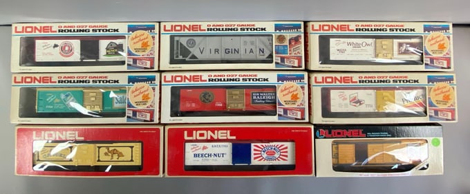 Group of Lionel O Scale Model Train Cars