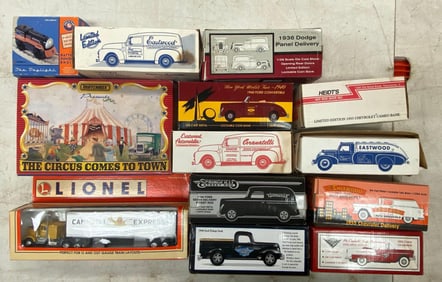 Group of Die-Cast Vehicles Coin Banks and More