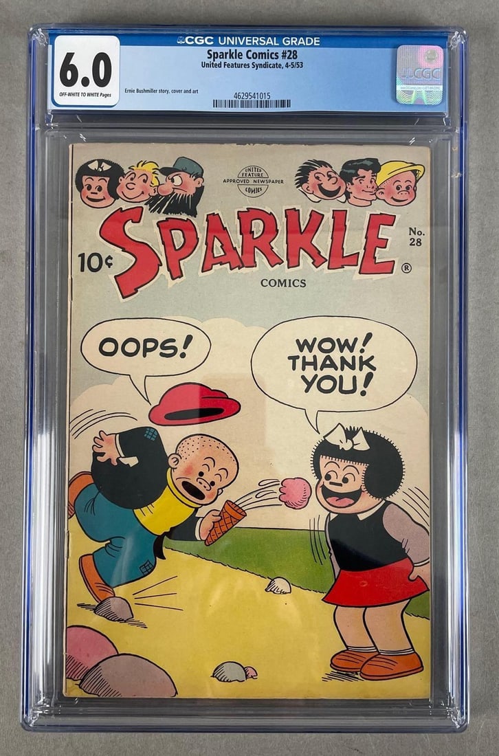 CGC Graded Sparkle Comics No. 28: CGC grade 6.0, United features syndicate, Ernie bushmiller story,1953 golden age