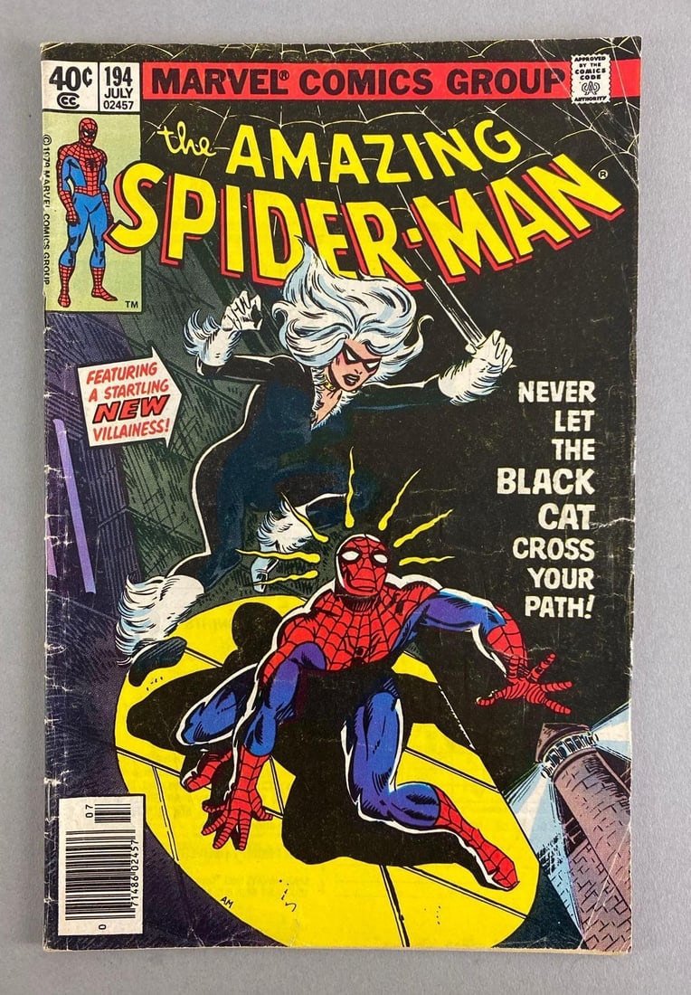 Marvel Comics The Amazing Spider-Man No. 194: 1st Appearance of The Black Cat (Felicia Hardy), 1979, Bronze Age