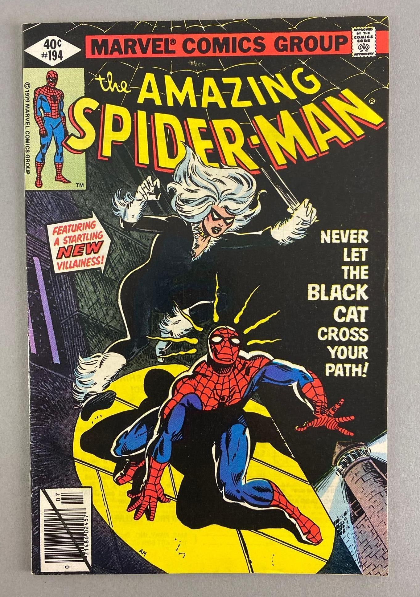 Marvel Comics The Amazing Spider-Man No. 194: 1st Appearance of The Black Cat (Felicia Hardy). 1979, Bronze Age