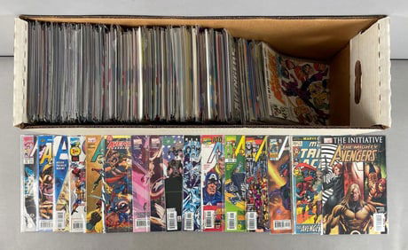 Long Box of Marvel Avengers Comic Books