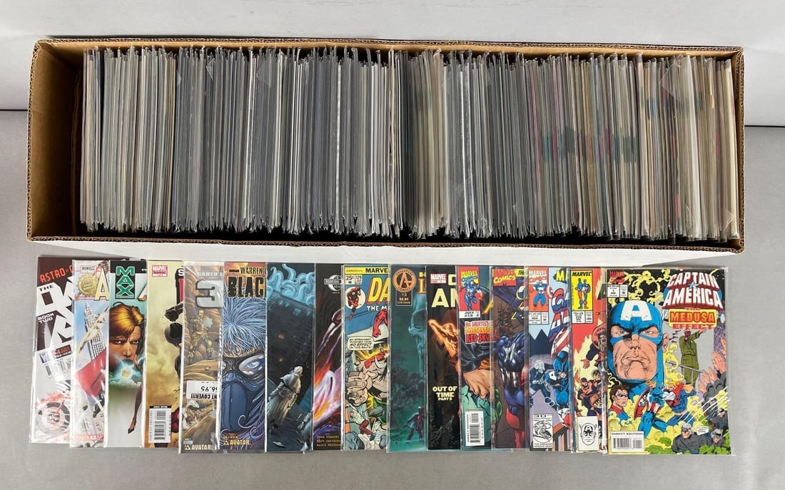 Long Box of Marvel / Avatar / Wildstorm Comic Books: Includes captain America, daredevil, and more