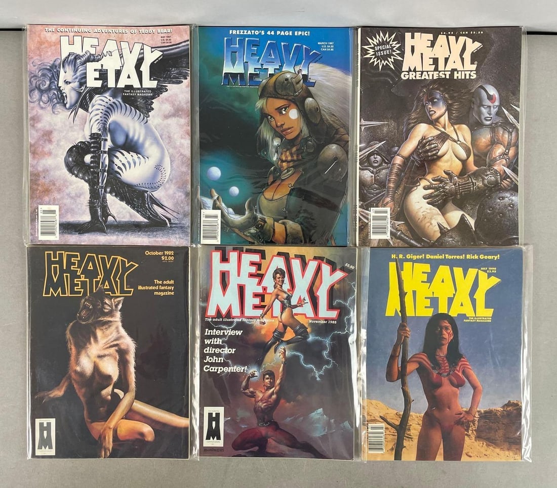 Group of Heavy Metal Illustrated Fantasy Magazines: 1980s / 90s