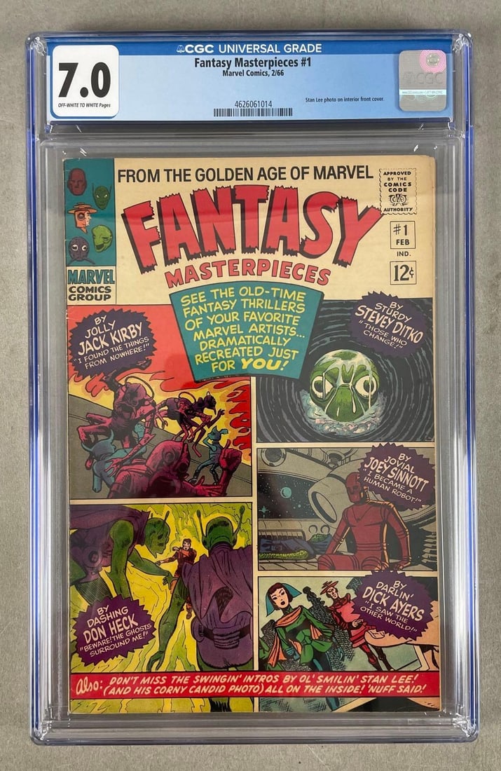 CGC Graded Marvel Comics Family Masterpieces No. 1: CGC grade 7.0, Stan lee photo interior front cover, 1966 silver age