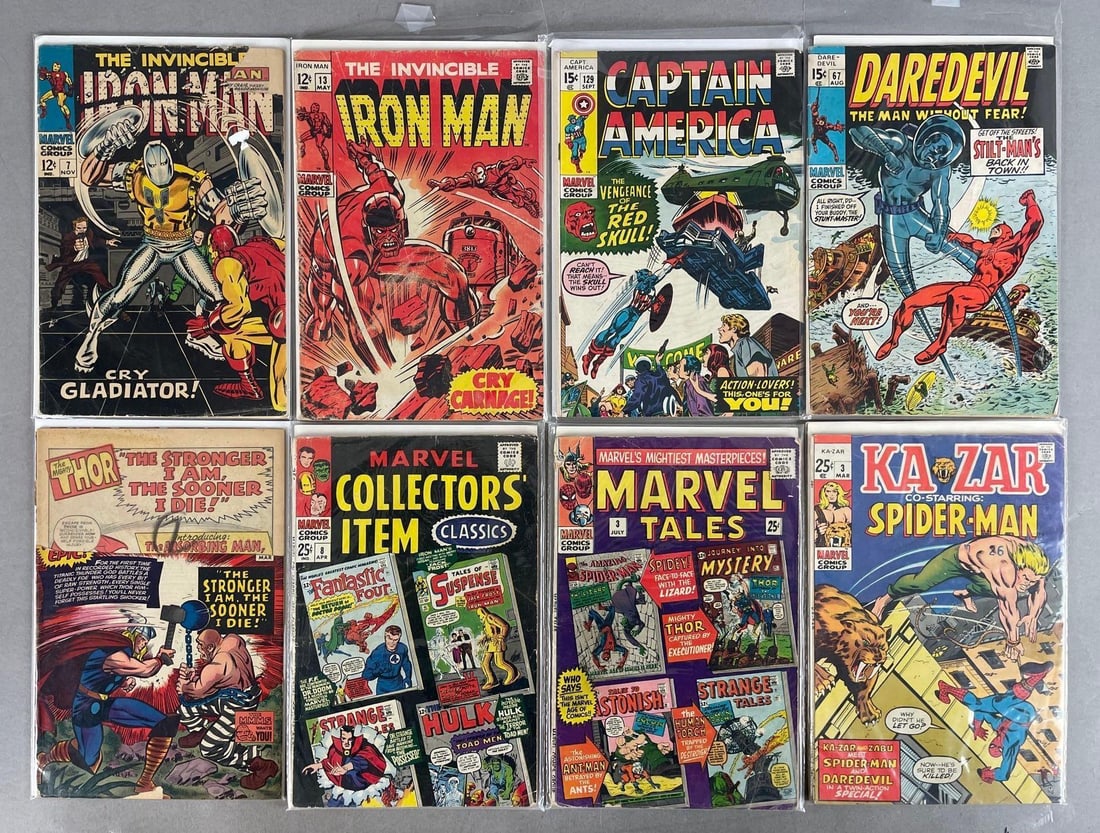 Group of Marvel Comic Books: Includes iron man, captain America, daredevil, bronze age