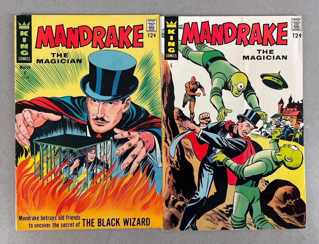 Group of 2 King Mandrake the Magician Comic Books: #4 and 5, 1967 silver age