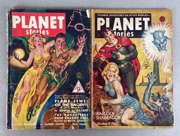 Group of 2 Fiction House Planet Stories Comic Books
