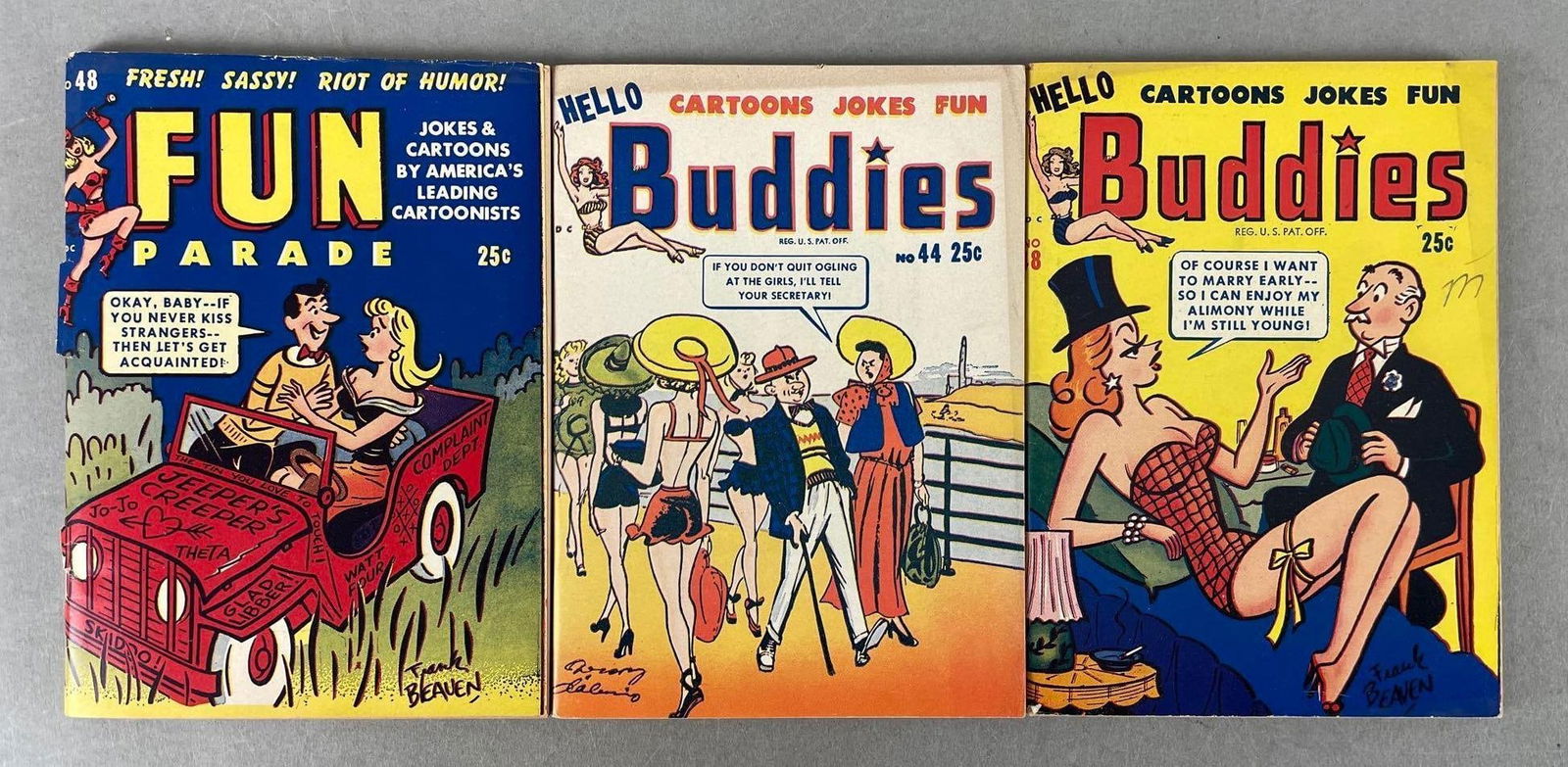 Group of Fun Parade Buddies Comic Books: golden age