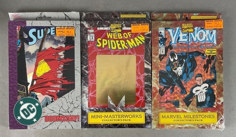 Group of Marvel / DC Comic Book Collectors Packs