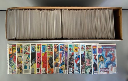 Long Box of Marvel Spider-Man Comic Books
