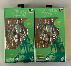 Group of 2 Hasbro Star Wars The Black Series Boba Fett Action Figures