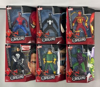 Group of 6 Hasbro Marvel Spider-Man Origins Avtion Figures