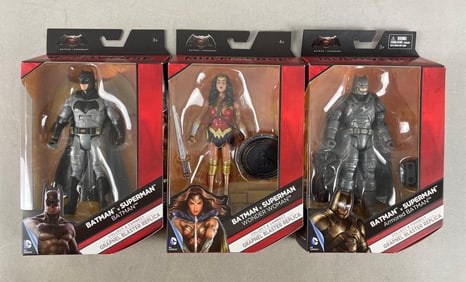 Group of Mattel Batman v Superman Action Figures