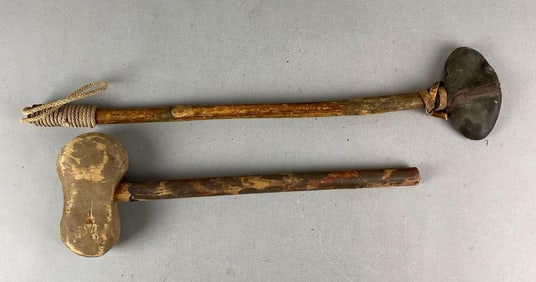 Screen Used Indian Clubs Rubber and Wood Props