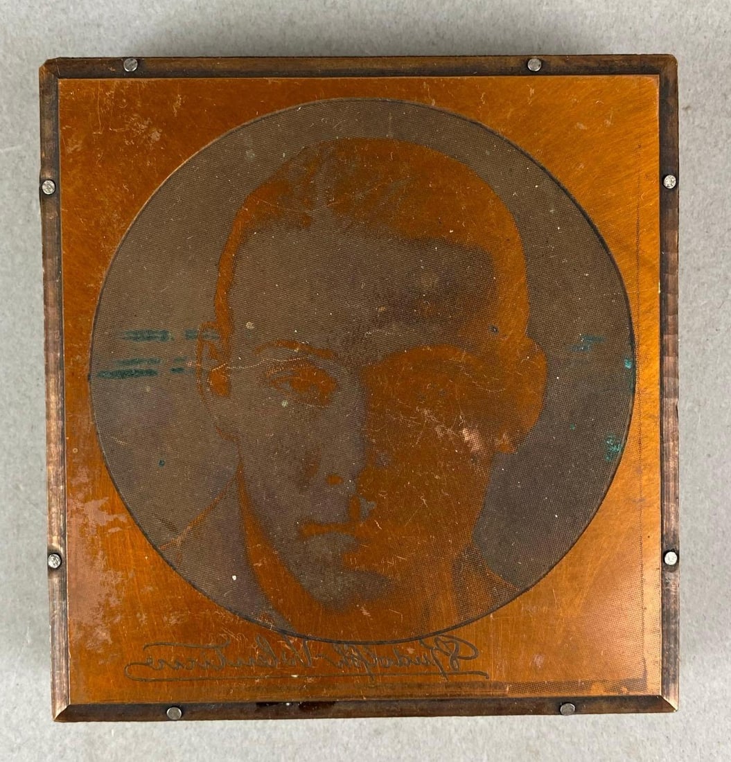 Vintage Rudolph Valentino Copper Printing Block (1 of 2)
