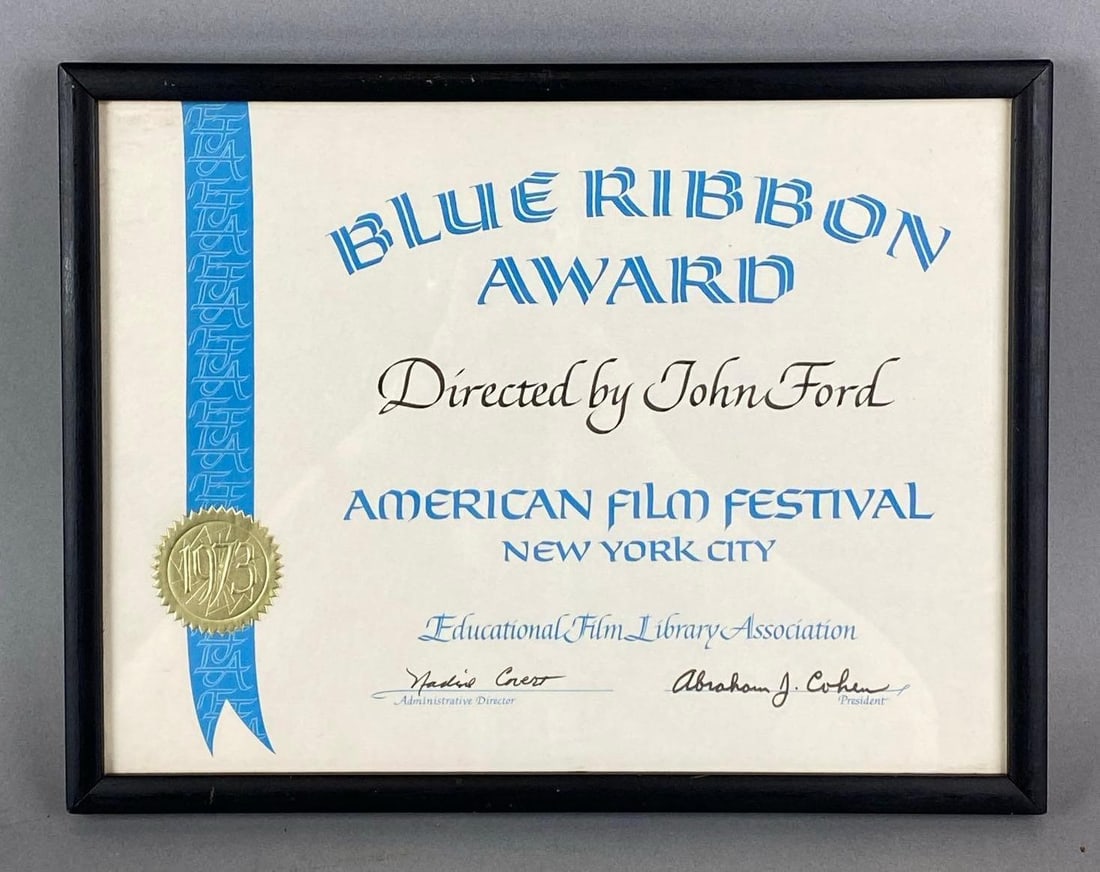1973 American Film Festival Blue Ribbon Award Directed by John Ford (1 of 2)