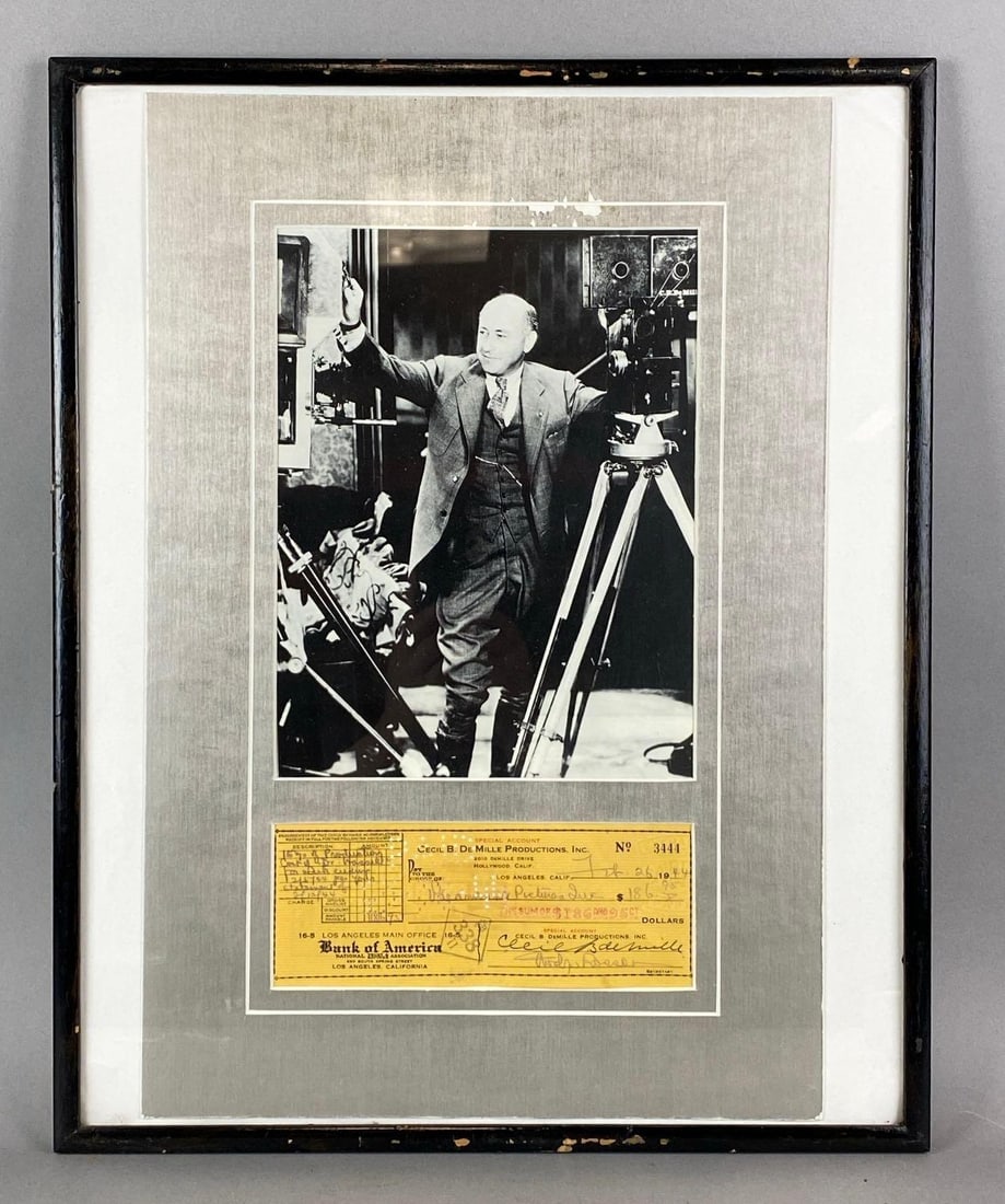 Signed Cecil B De Mille Check and Photograph (1 of 3)