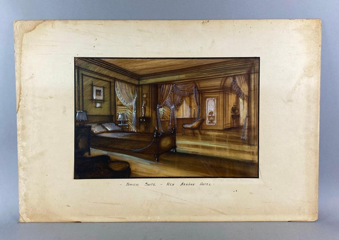 Unknown Storyboard Original Art: Does say Mrs. Craig’s Bedroom. Measures H 20 1/4 x W 30 inches.
