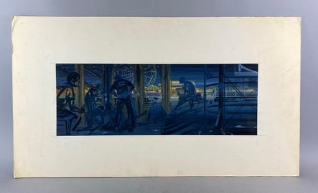 1983 Warner Bro Sudden Impact Amusement Park Storyboard Art