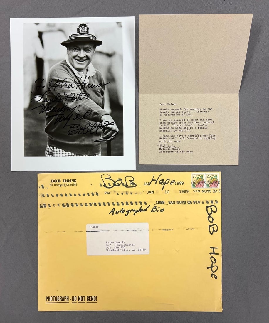 Signed Bob Hope Photograph with Letter and Envelope (1 of 5)