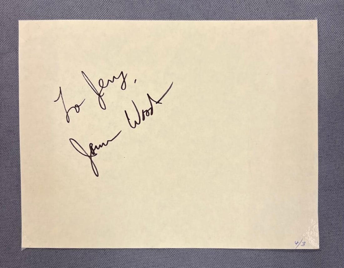 Signed James Woods Cut Signature: unknown authenticity, no COA, buying as is. 6" x 4 1/2"