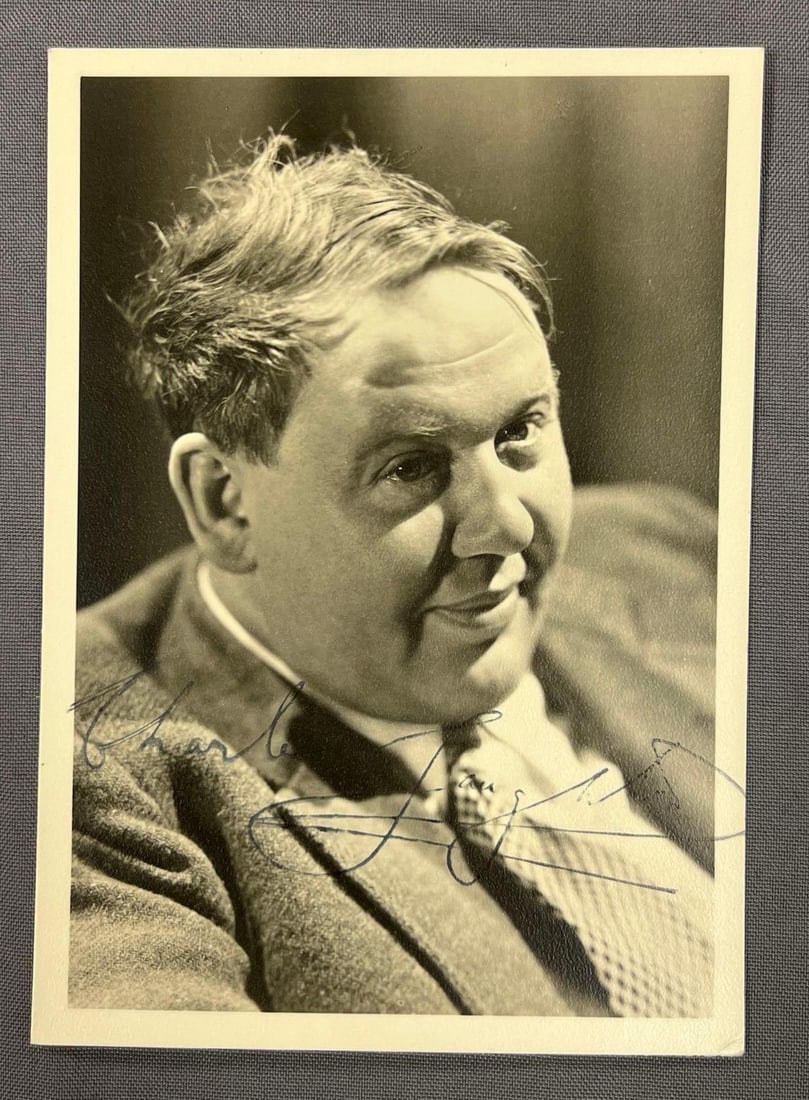 Signed Charles Laughten Photograph: unknown authenticity, no COA, buying as is. 5" x 7"