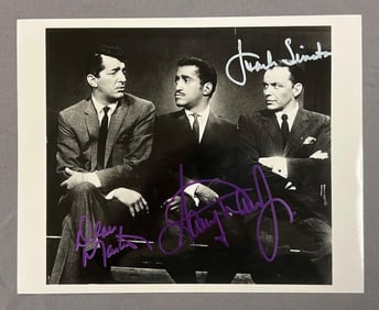 Signed Frank Sinatra, Dean Martin, Sammy Davis Jr. Photograph