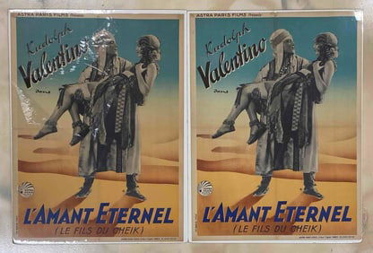 Group of 2 Rudolph Valentino The Son of a Shiel Posters