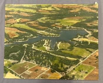 Vintage Large Toluca Lake California Aerial Photograph